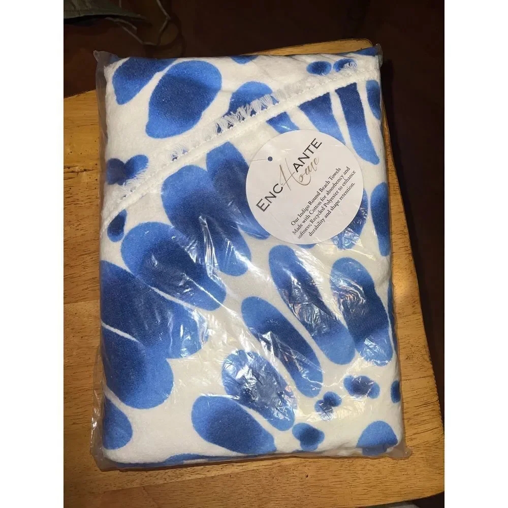Enchante Home Indigo Cotton Turkish Beach Towel